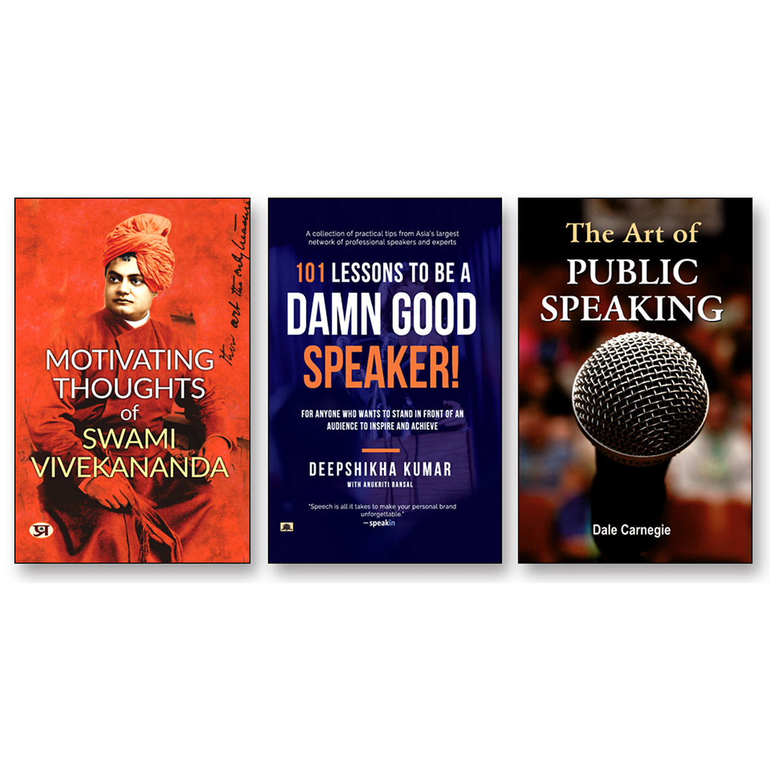 101 Lessons To Be A Damn Good Speaker + The Art Of Public Speaking + Motivating Though Of Swami Vivekananda | Set of 3 Books in English - Paperback
